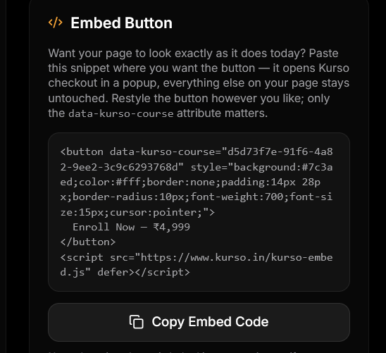 Checkout popup on a creator-branded landing page